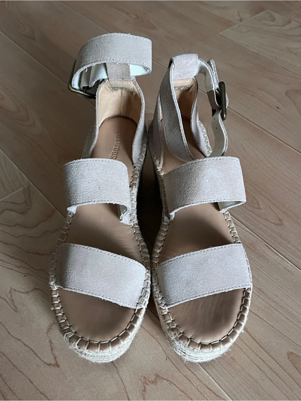 Soludos Palma Platform Suede Espadrille Wedge Sandals with Ankle Strap NIB